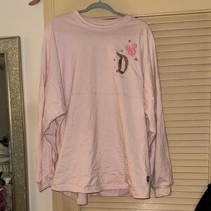 Disney Pink Long Sleeve Spirit Jersey Mickey balloons Glitter and Sequin Accents